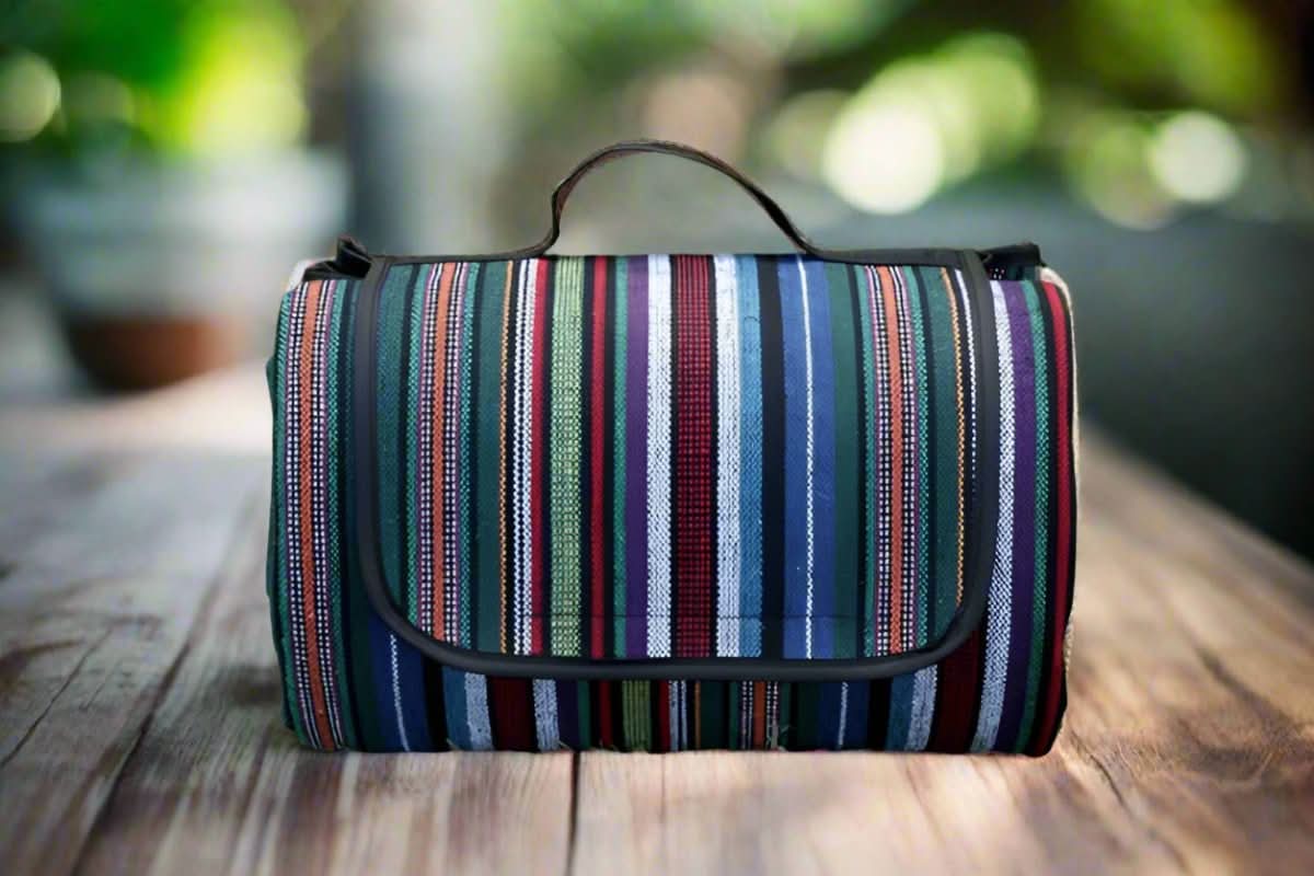 Waterproof picnic blanket with ethnic design for camping & outings