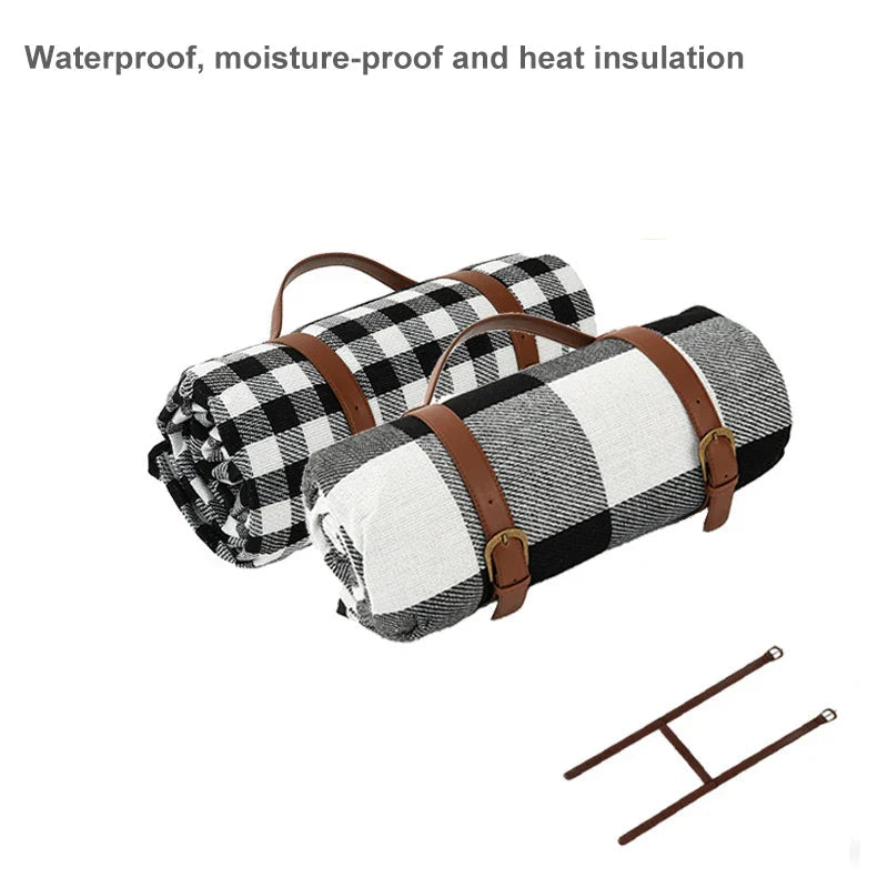 Waterproof Foldable Picnic Blanket with Carry Strap