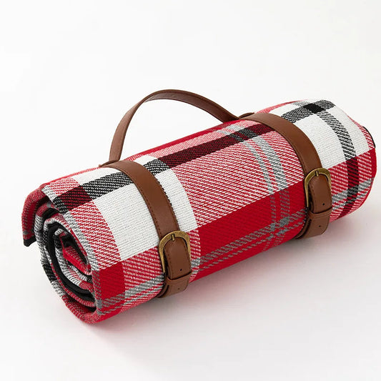 Waterproof Picnic Blanket 200x200 cm Checkered – Large Beach Blanket for Camping and Beach